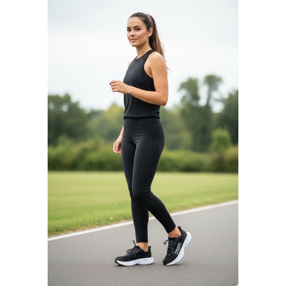HOKA Mach 6 Women's 8B Running Shoes Black White BWHT Lightweight Trainers